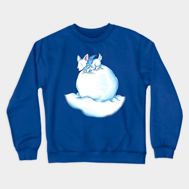 A Fluffball on a Snowball Crewneck Sweatshirt by KristenOKeefeArt